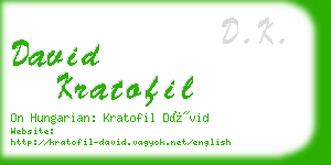 david kratofil business card